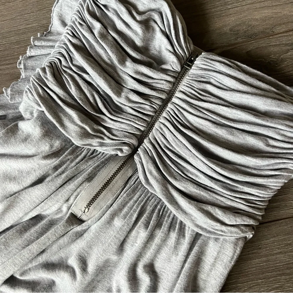 J Crew Cascade Ruffle Raw Hem Strapless Dress 6